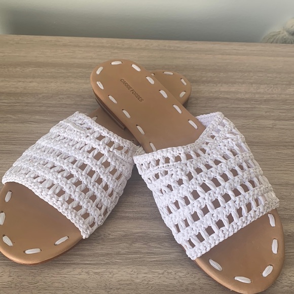 CARRIE FORBES Shoes - Carrie Forbes | White Woven Slides Sandals! Size 40